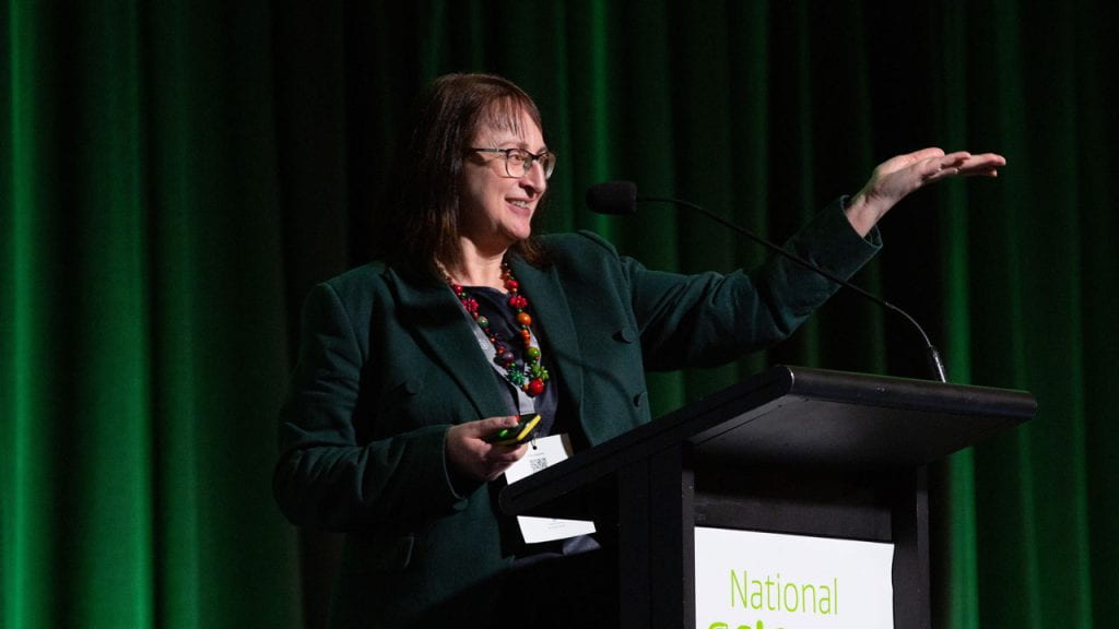 Professor Nicole Roy presenting at Foodomics 2022 in Auckland
